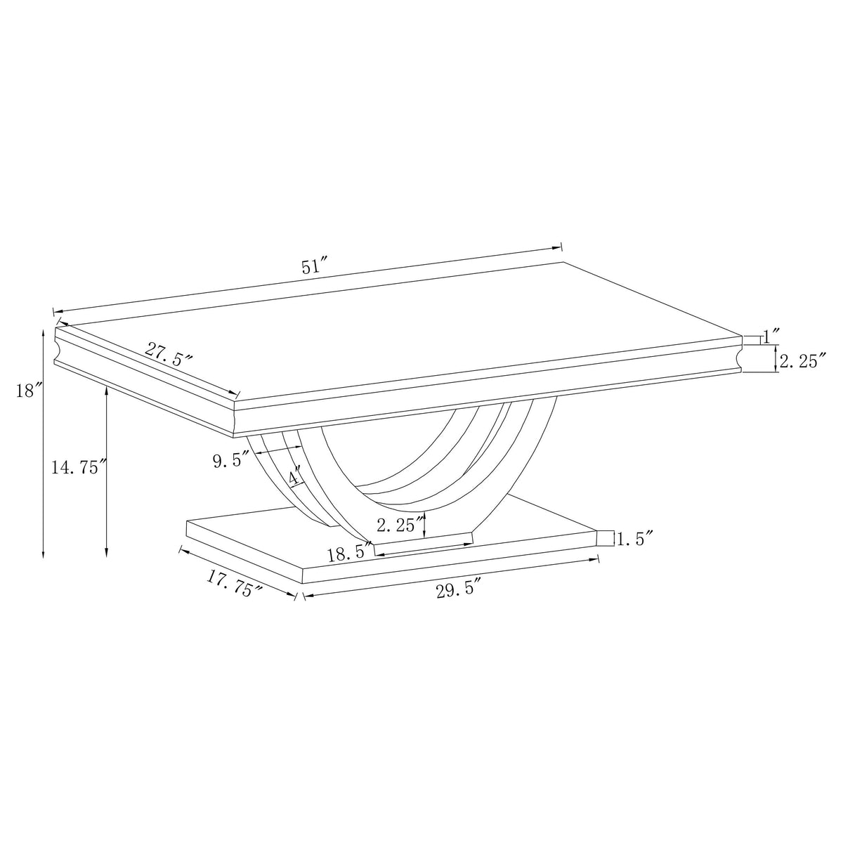 Kerwin Rectangular Stone Top Coffee Table White and Chrome