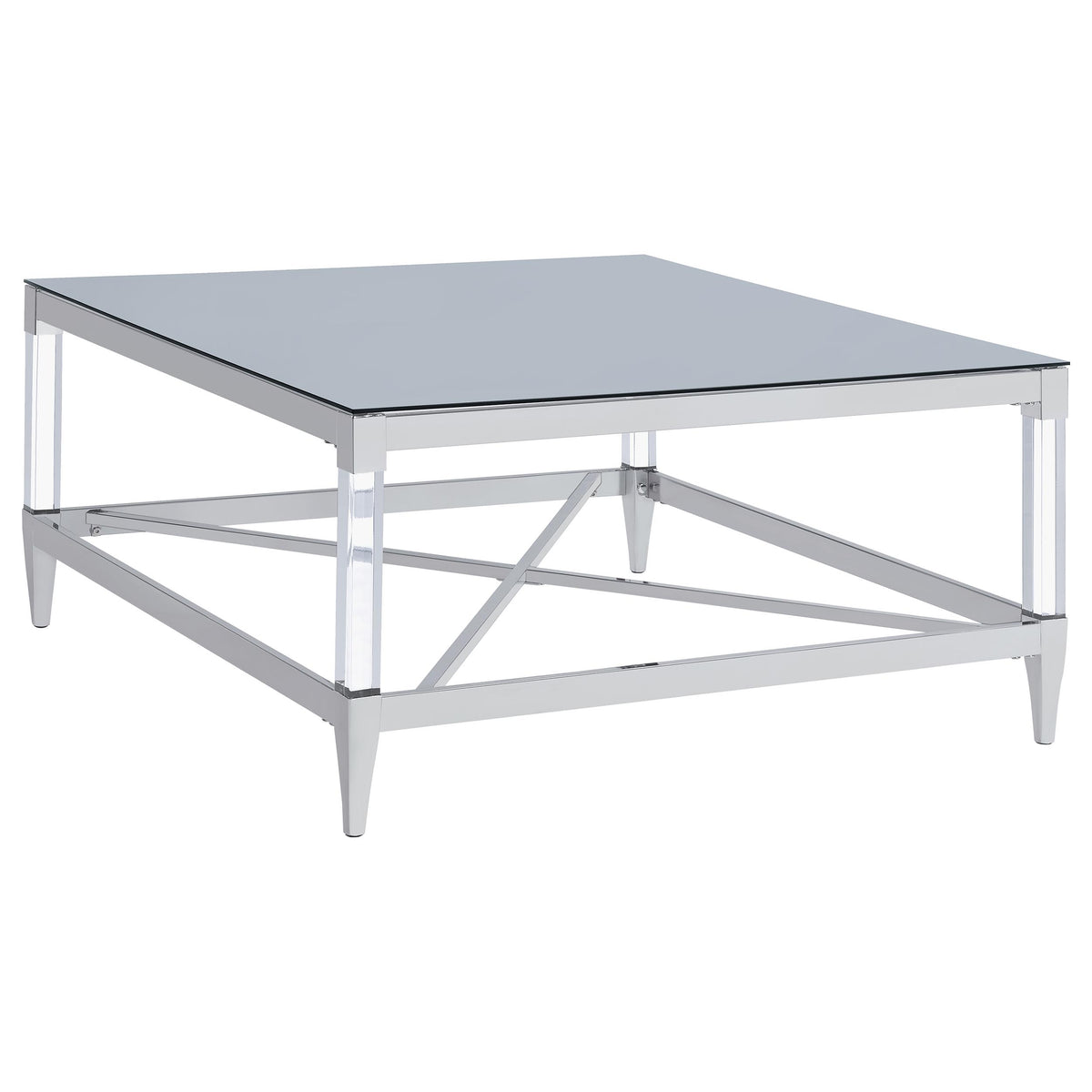 Lindley Square Coffee and End Table Set Chrome