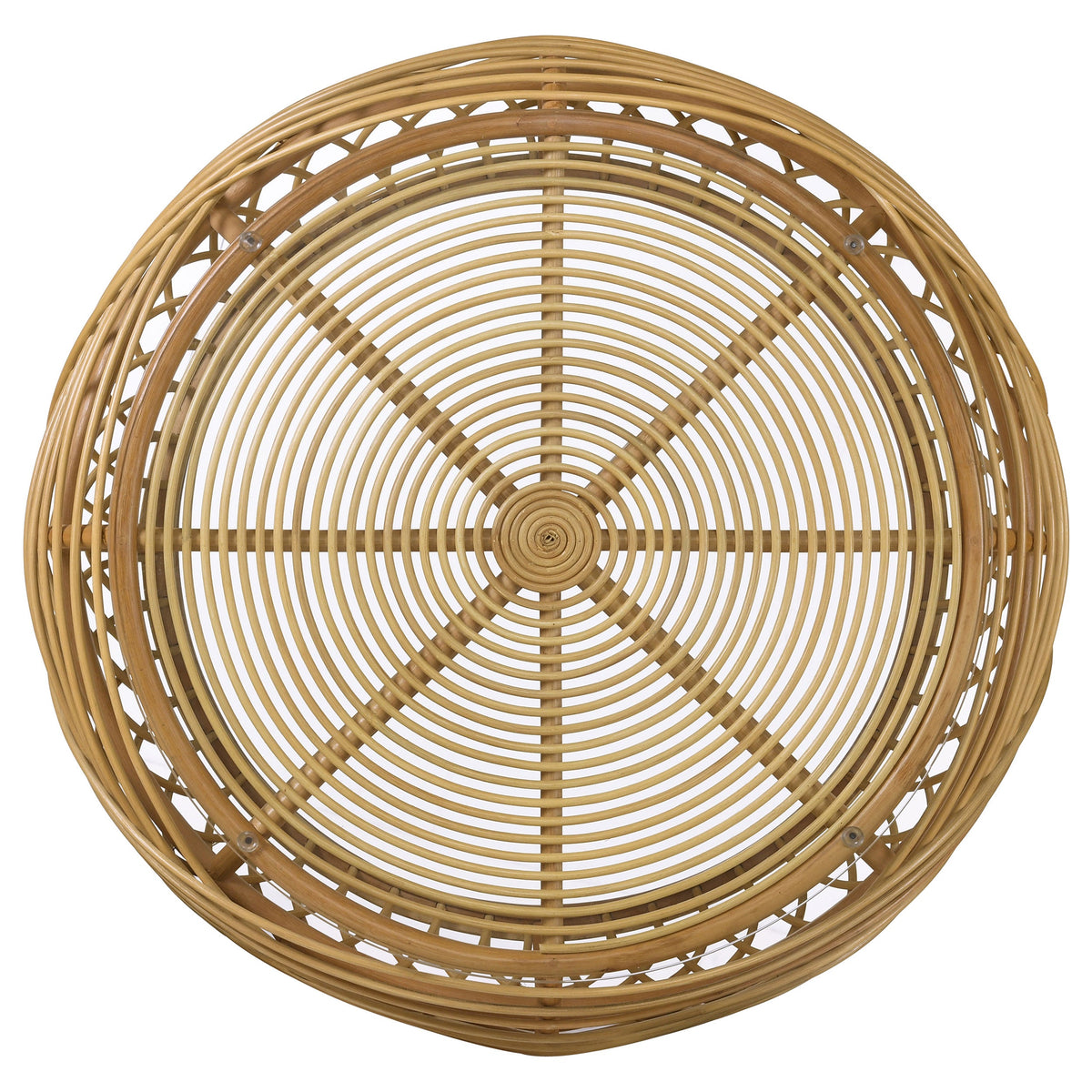 Dahlia Round Rattan Coffee and End Table Set Natural
