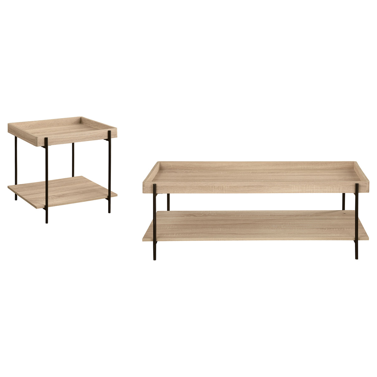 Fallon Rectangular Coffee and End Table Set Natural