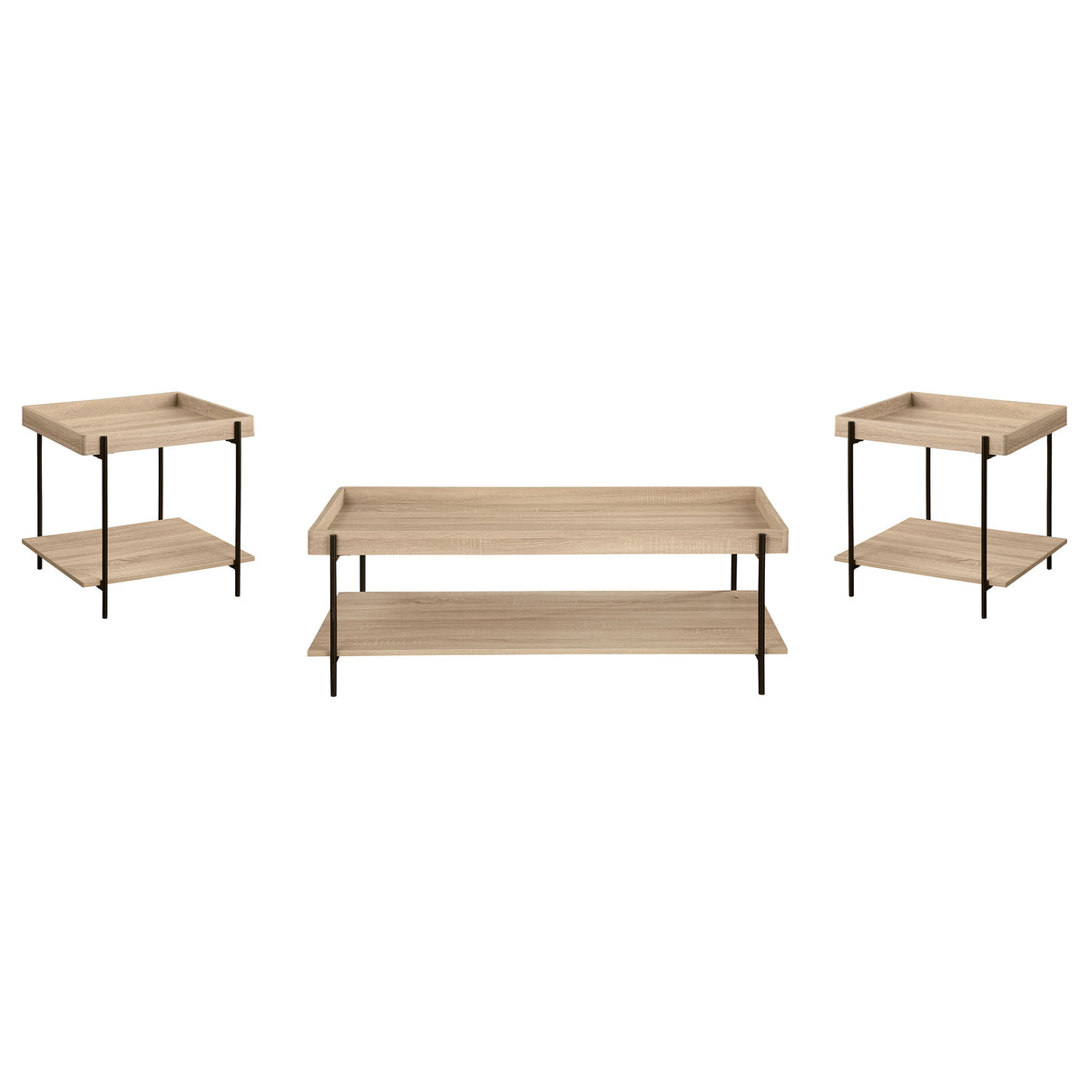 Fallon Rectangular Coffee and End Table Set Natural