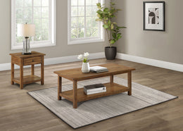 Payne Coffee and 1-drawer End Table Set Brown