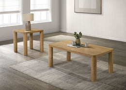 Castlewood Cocktail Coffee Table Set Light Oak