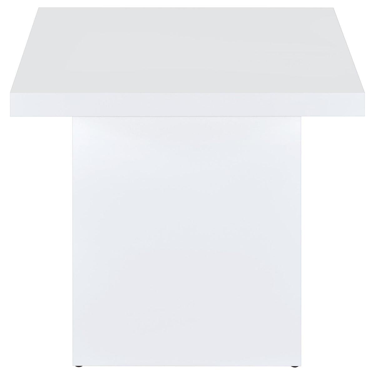 Devar Square Coffee End Table Set White High Gloss