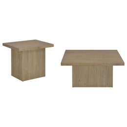 Devar Square Cocktail Coffee End Table Set Latte