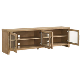 Brenham 79-inch 4-door TV Stand Media Console Light Oak