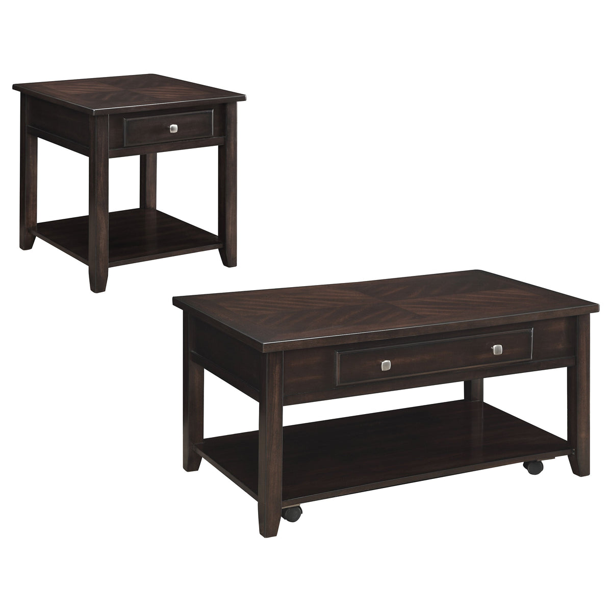 Bradford Lift Top Coffee and End Table Set Walnut