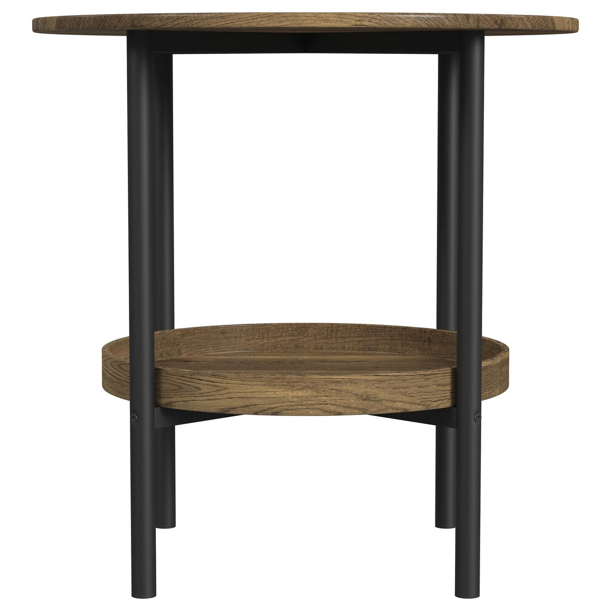 Delfin Round Coffee and End Table Set Brown