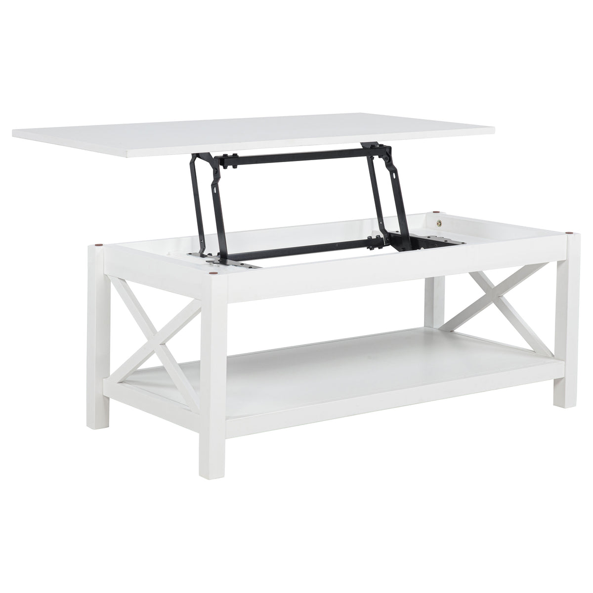 Skyview 44-inch Rectangular Lift Top Coffee Table White