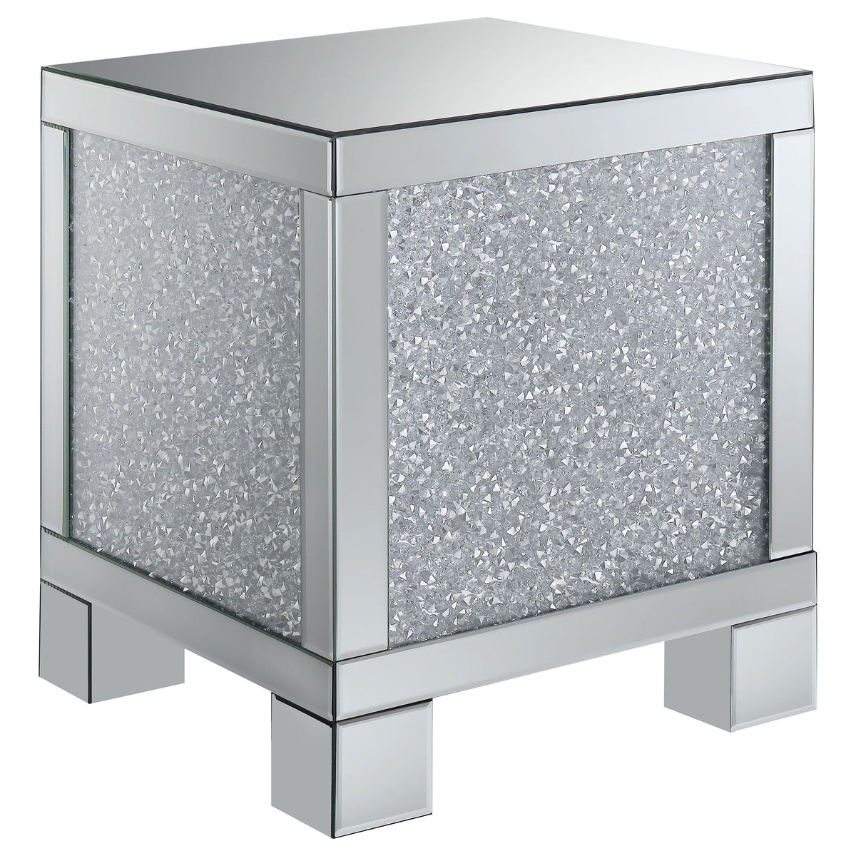 Gillian Mirrored Coffee and End Table Set Silver