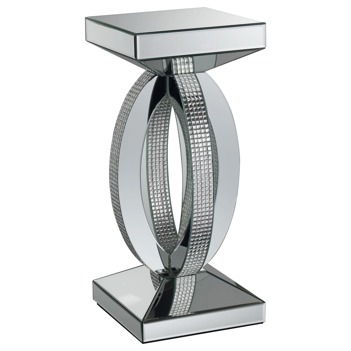 Amalia Mirrored Coffee and End Table Set Silver