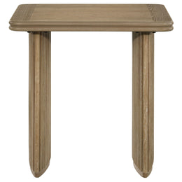 Adina Square Wood Side End Table Distressed Light Brown