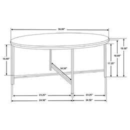 Ellison Round Marble Coffee and End Table Set White