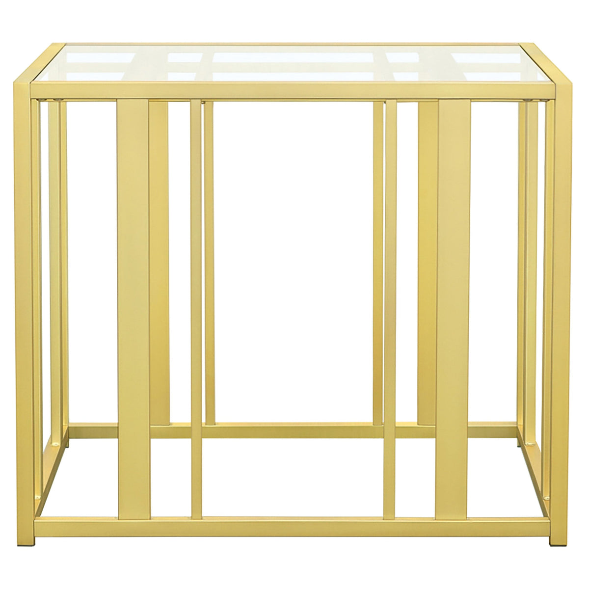 Adri Rectangular Glass Top Side End Table
