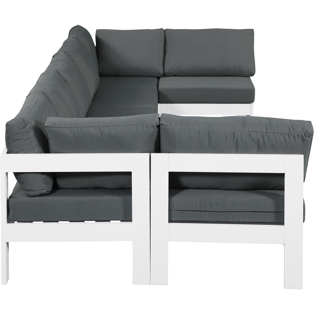 Meridian Nizuc Grey Water Resistant Fabric Outdoor Patio Modular Sectional