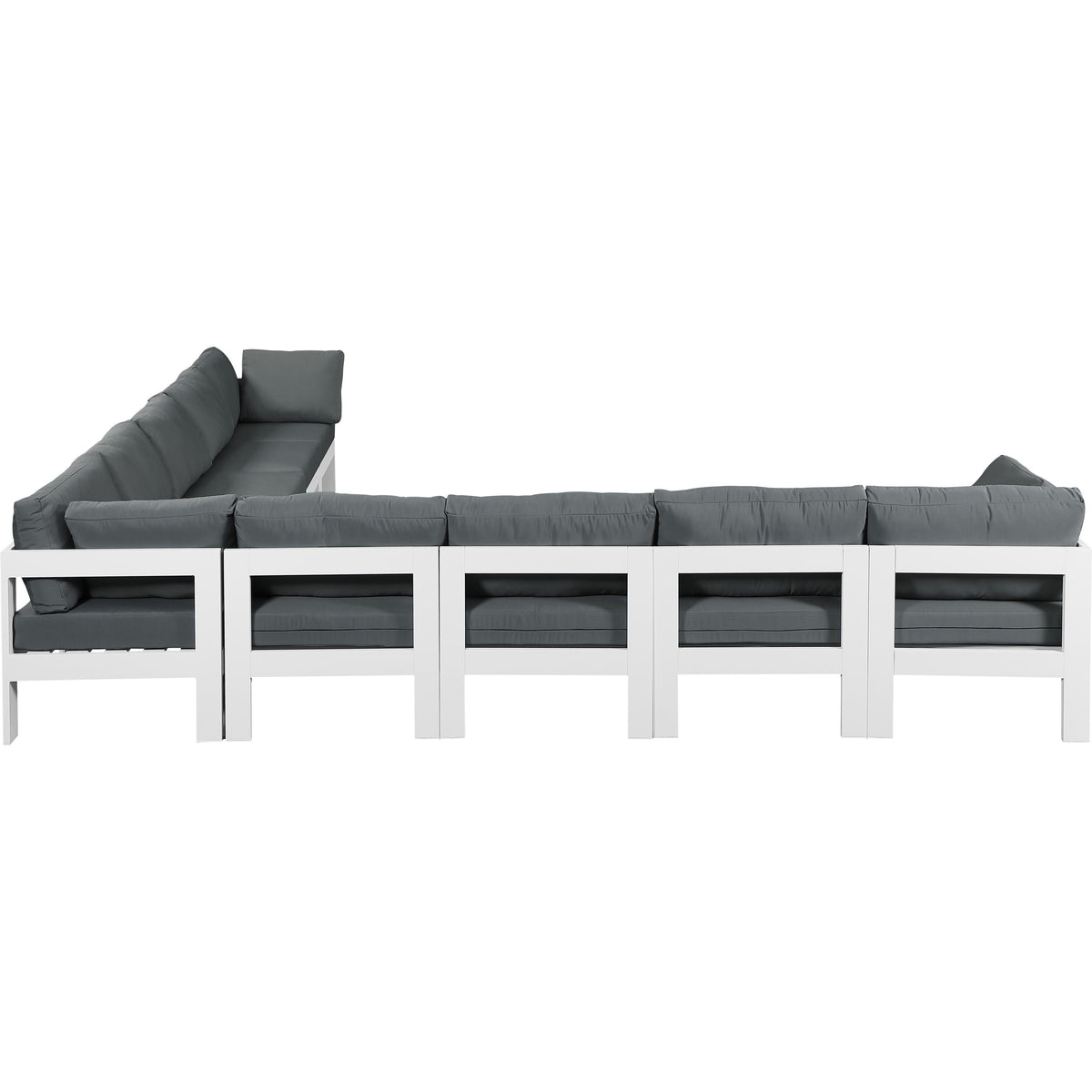 Meridian Nizuc Grey Water Resistant Fabric Outdoor Patio Modular Sectional