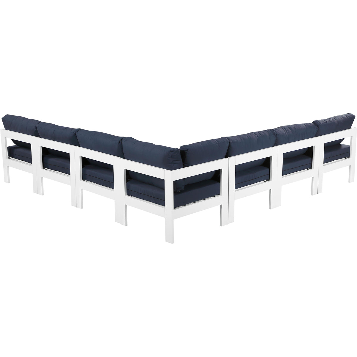 Meridian Nizuc Navy Water Resistant Fabric Outdoor Patio Modular Sectional
