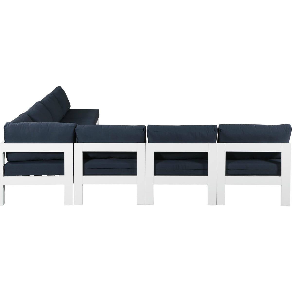 Meridian Nizuc Navy Water Resistant Fabric Outdoor Patio Modular Sectional