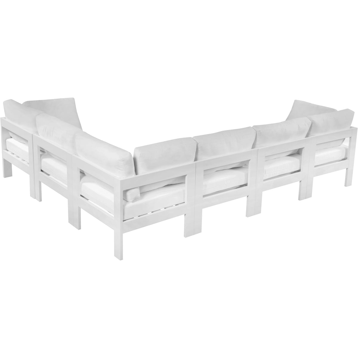 Meridian Nizuc White Water Resistant Fabric Outdoor Patio Modular Sectional