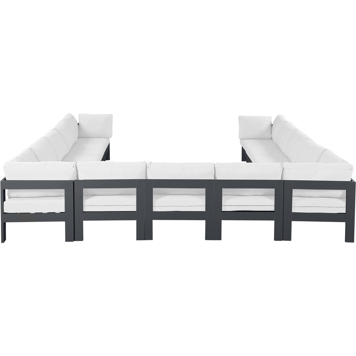 Meridian Nizuc White Water Resistant Fabric Outdoor Patio Modular Sectional