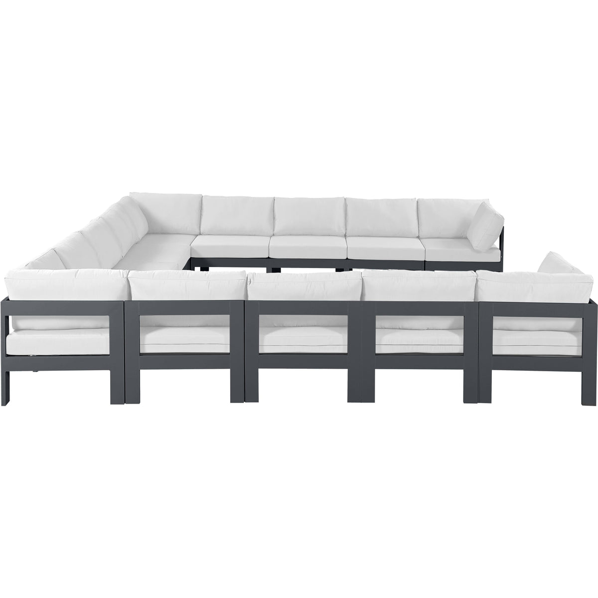 Meridian Nizuc White Water Resistant Fabric Outdoor Patio Modular Sectional