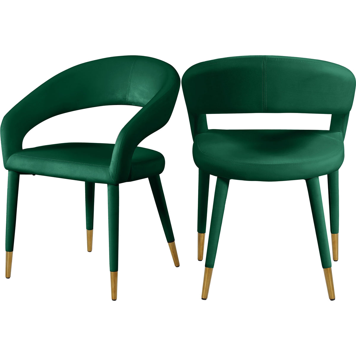 Meridian Destiny Green Velvet Dining Chair
