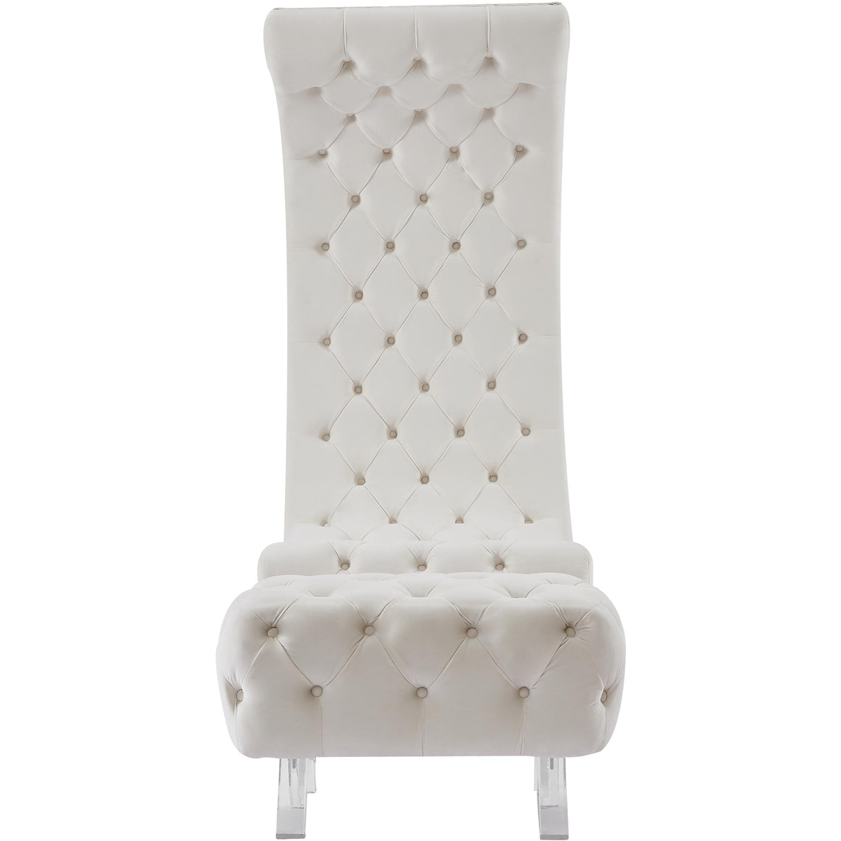 Meridian Crescent Cream Velvet Accent Chair