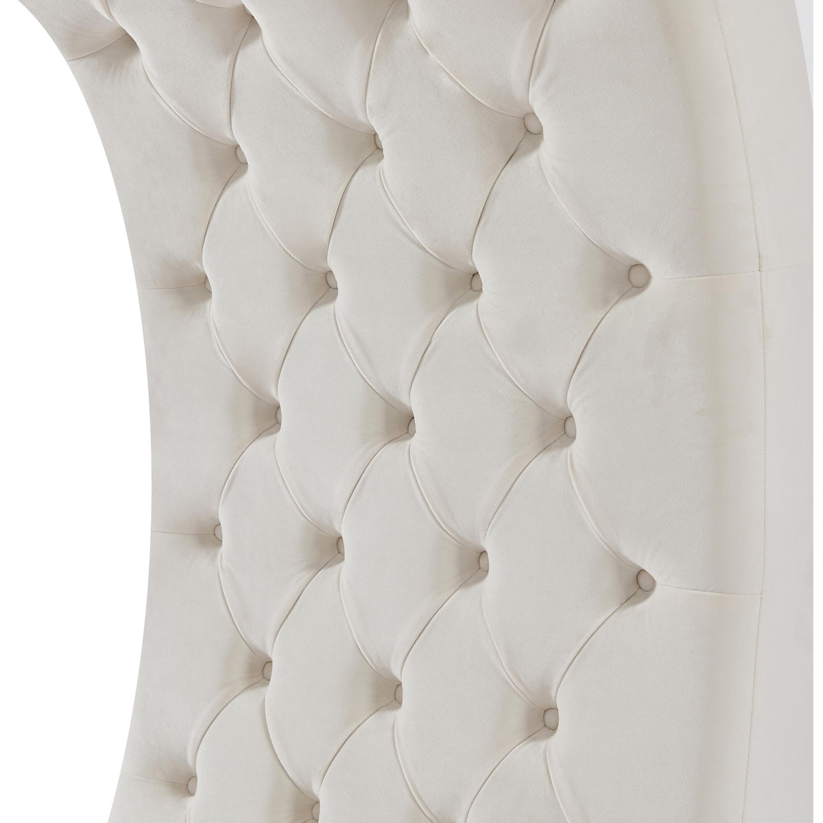 Meridian Crescent Cream Velvet Accent Chair