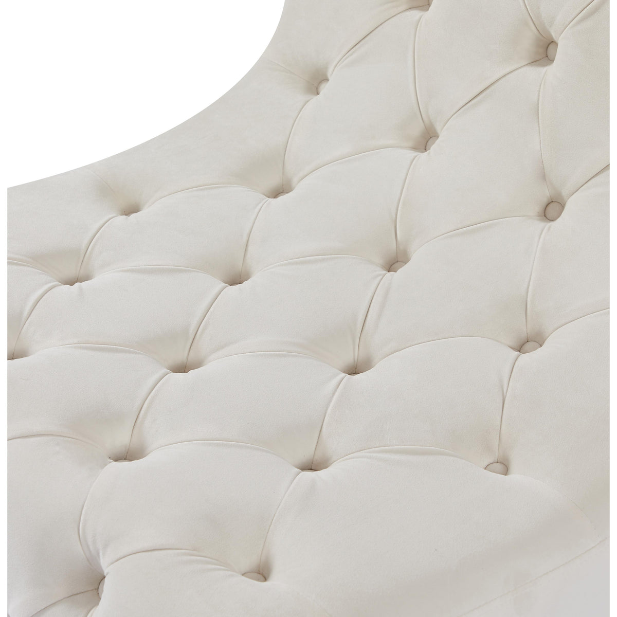 Meridian Crescent Cream Velvet Accent Chair