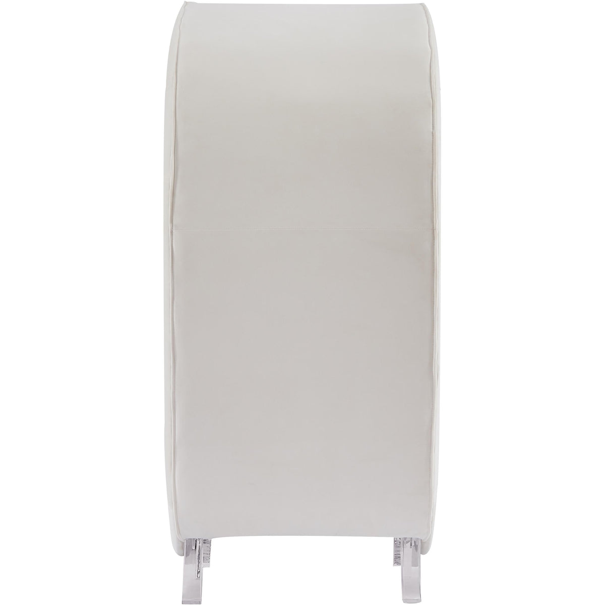 Meridian Crescent Cream Velvet Accent Chair