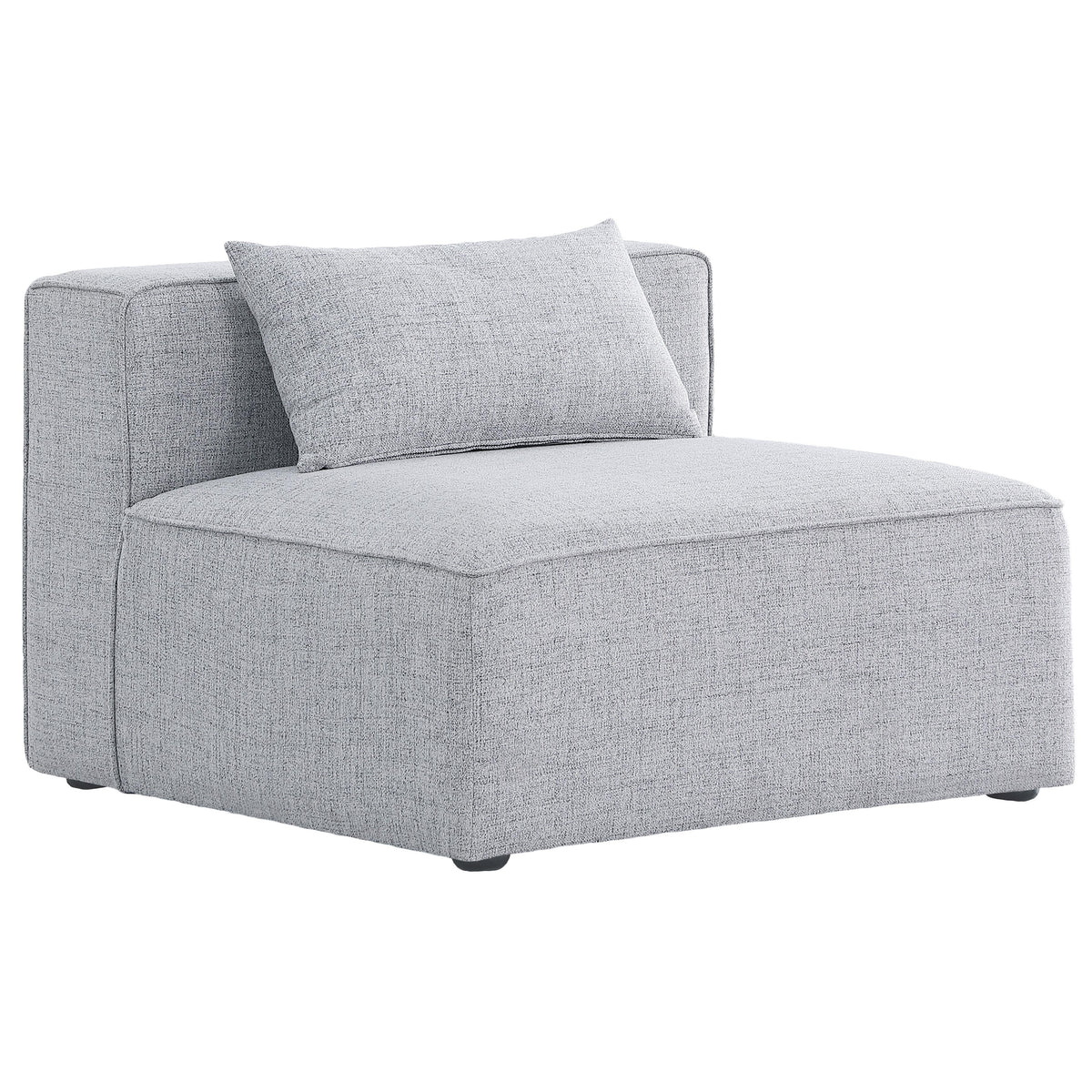 Meridian Cube Grey Durable Linen Textured Armless Chair
