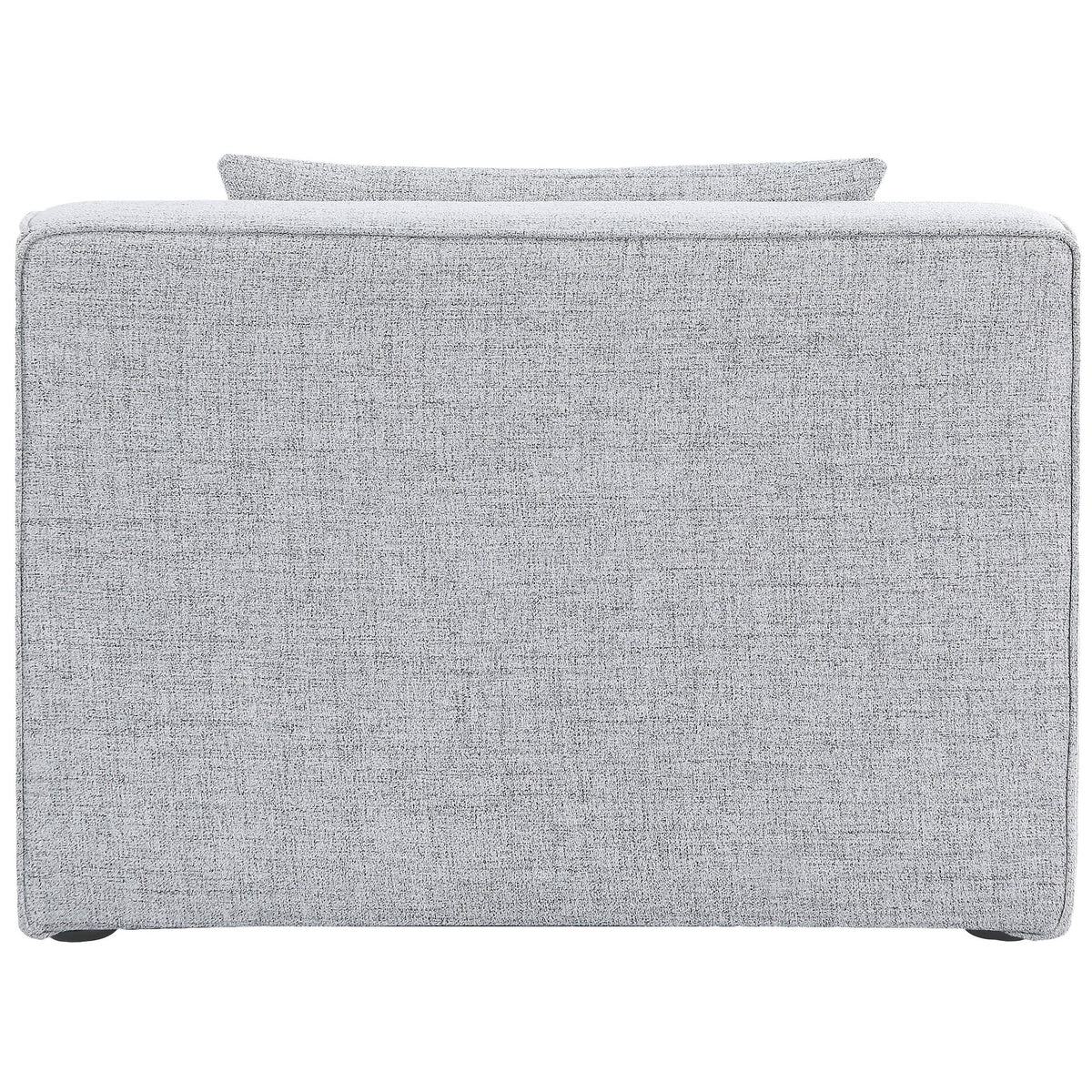 Meridian Cube Grey Durable Linen Textured Armless Chair