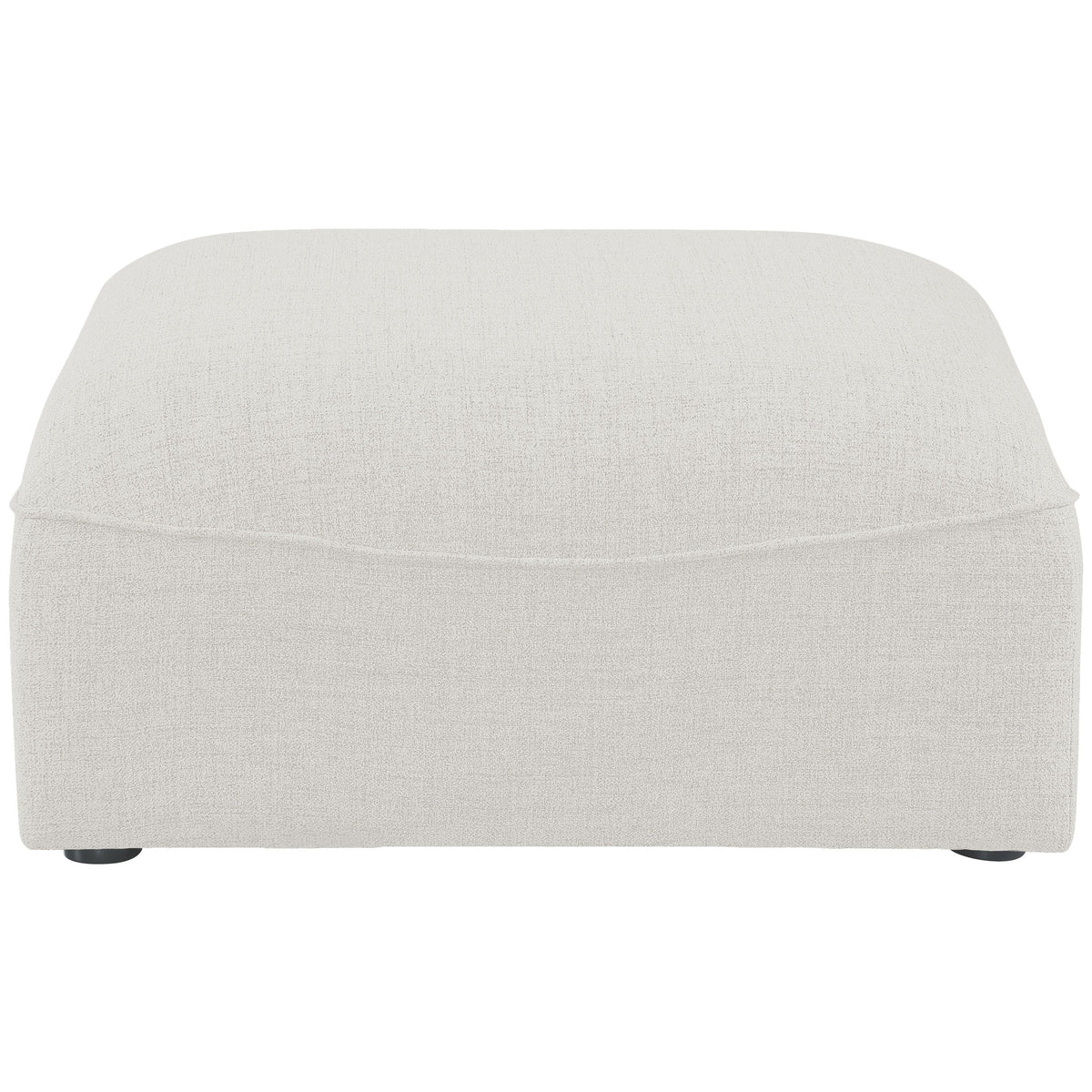 Meridian Miramar Cream Durable Linen Textured Ottoman