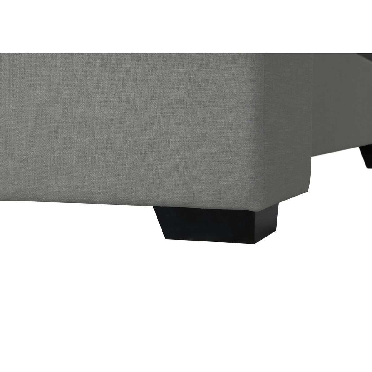 Meridian Oxford Grey Linen Textured Fabric King Bed (3 Boxes)