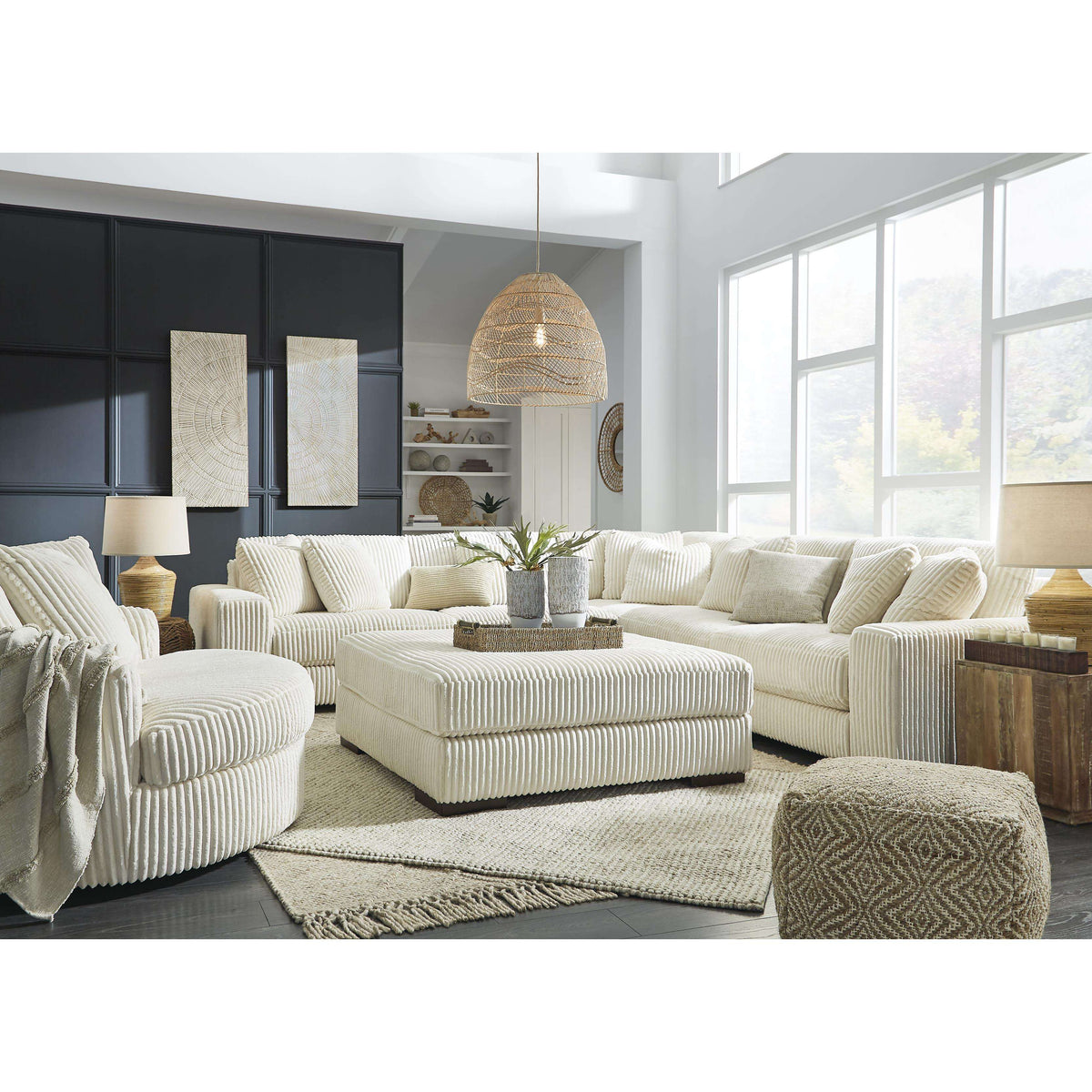 Swipe Furniture Exclusive Design Lindyn Fabric 5 pc Sectional 2110464/2110446/2110477/2110446/2110465