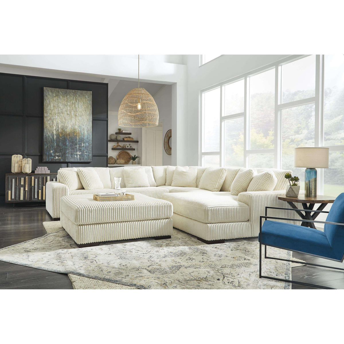 Swipe Furniture Exclusive Design Lindyn Fabric Ottoman 2110408