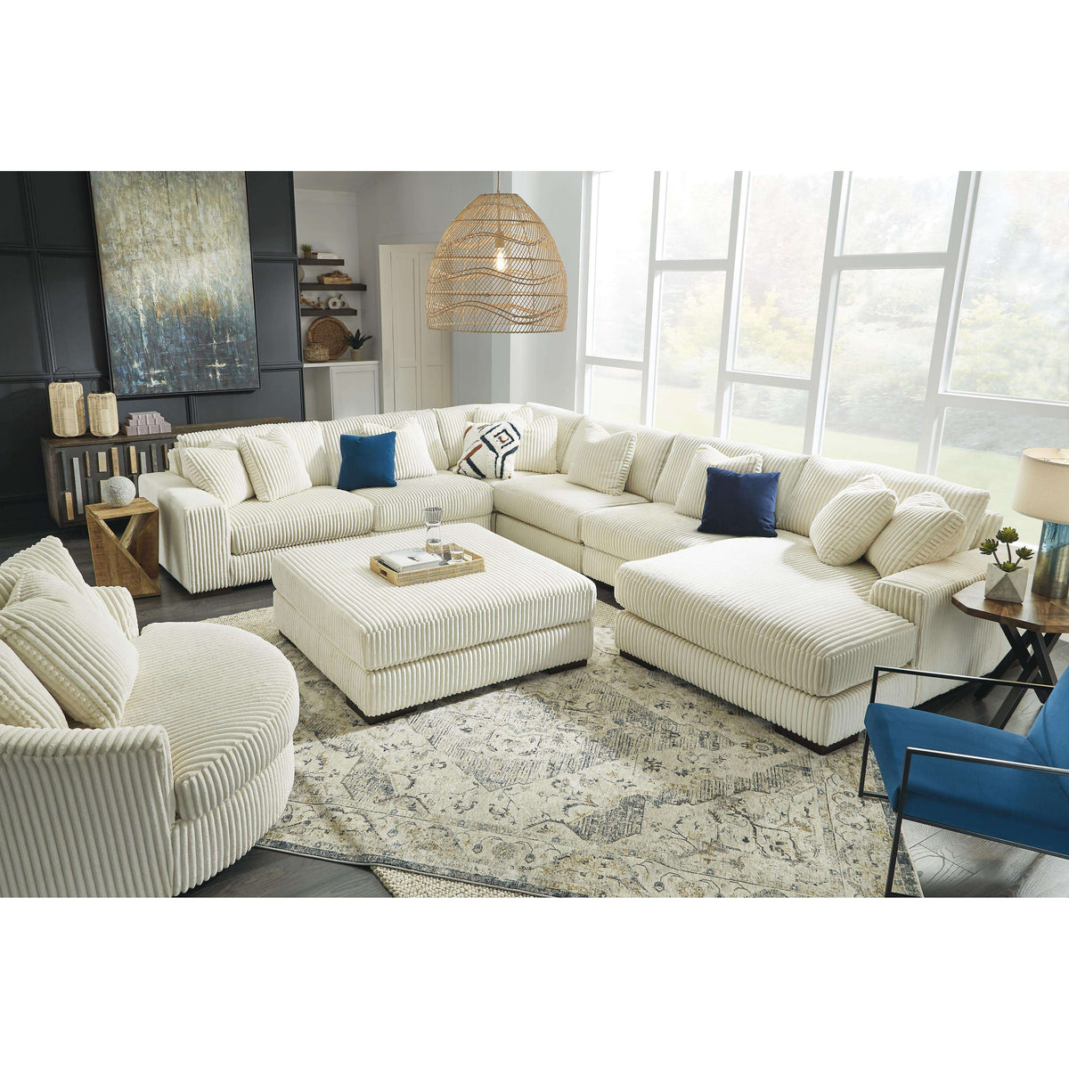 Swipe Furniture Exclusive Design Lindyn Fabric Ottoman 2110408