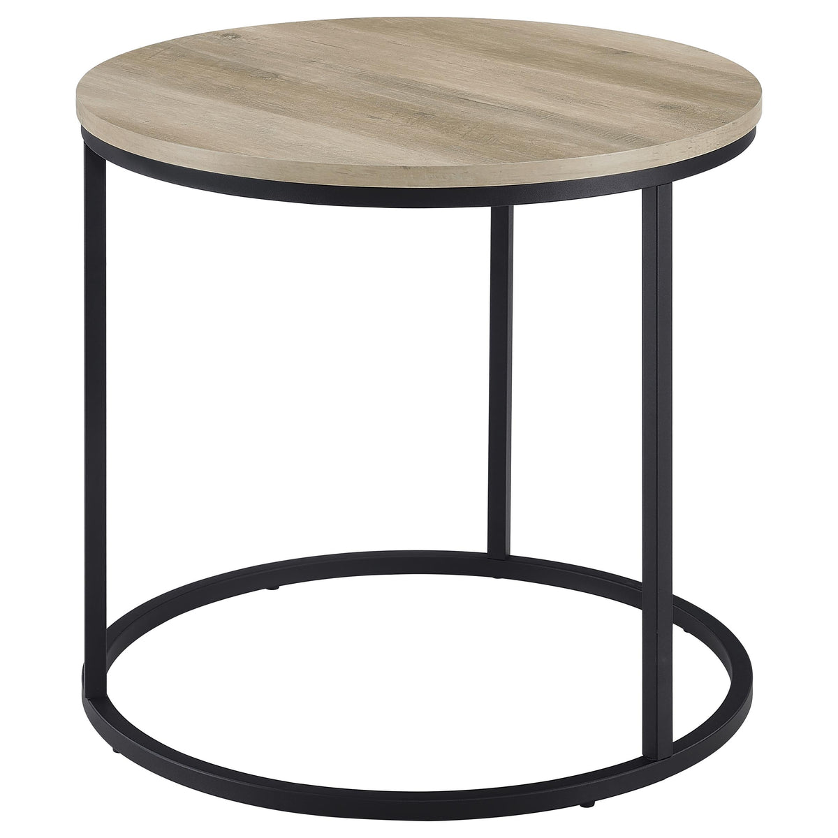 Lainey Round Occasional Side End Table Distressed Pine