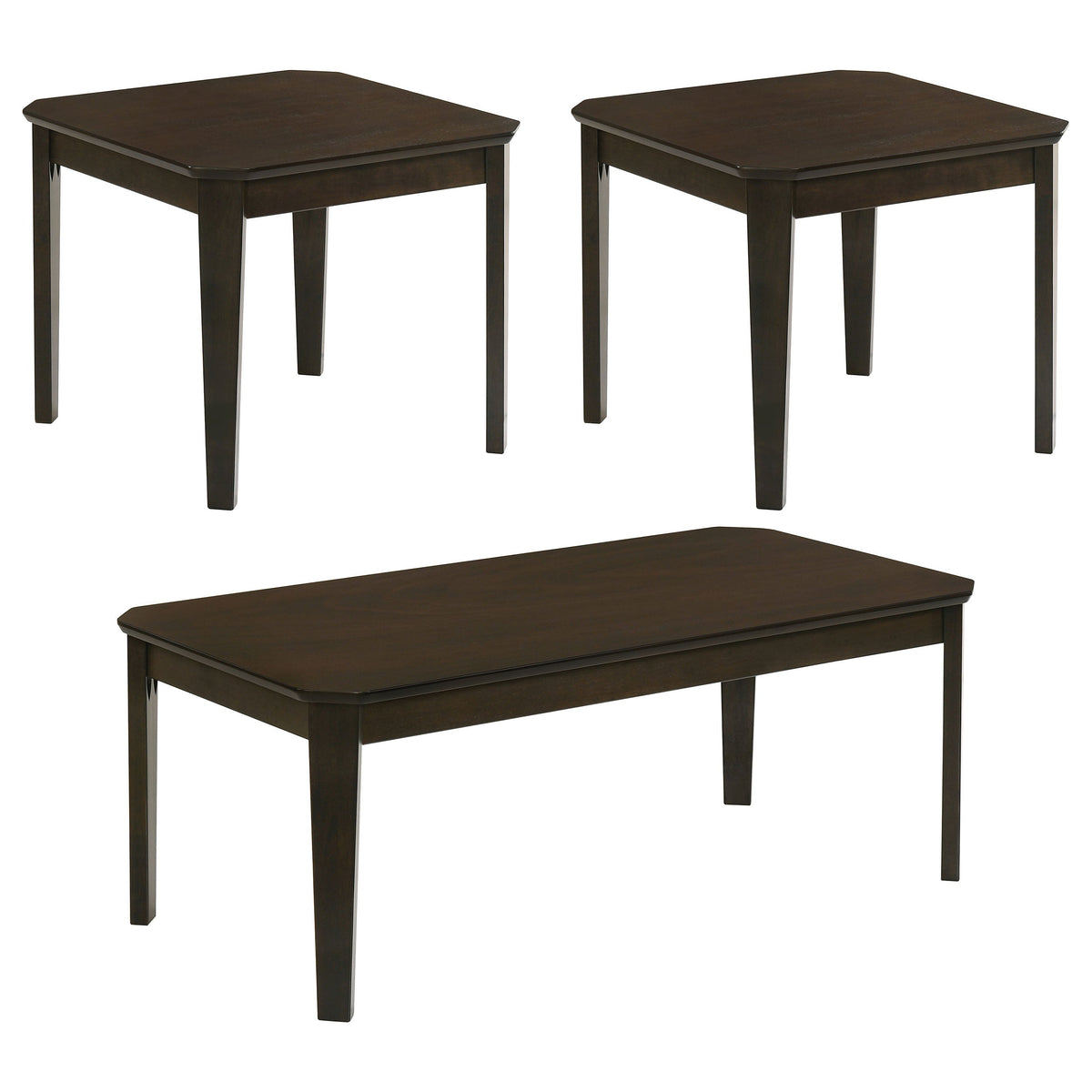 Amaro Coffee and End Table Set Dark Brown