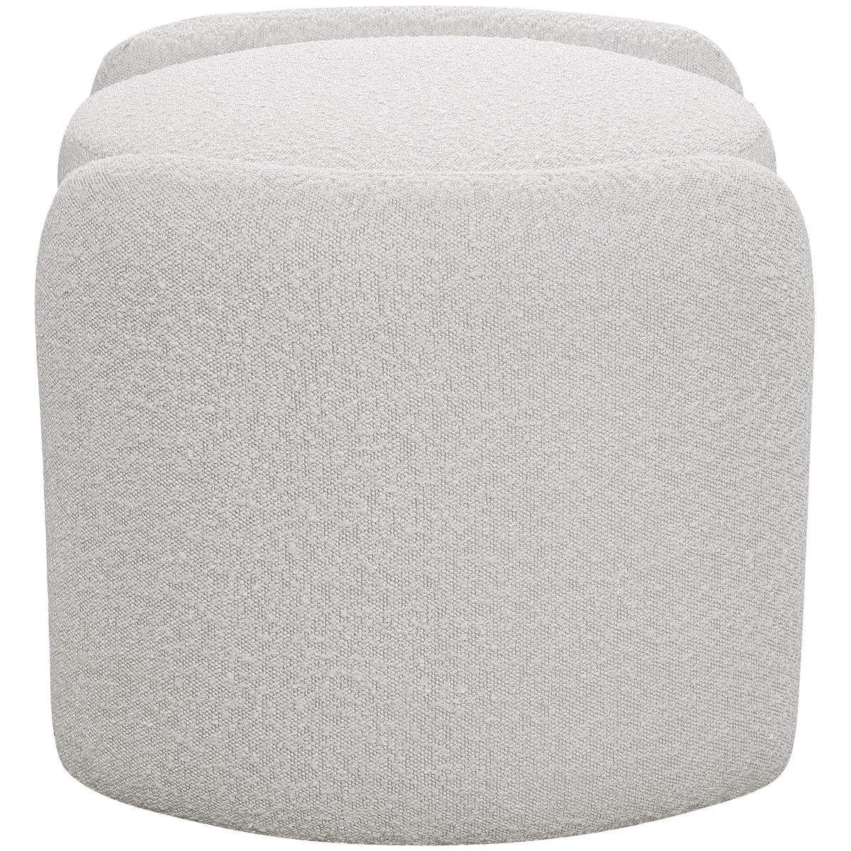 Meridian Horizon Cream Boucle Fabric Ottoman