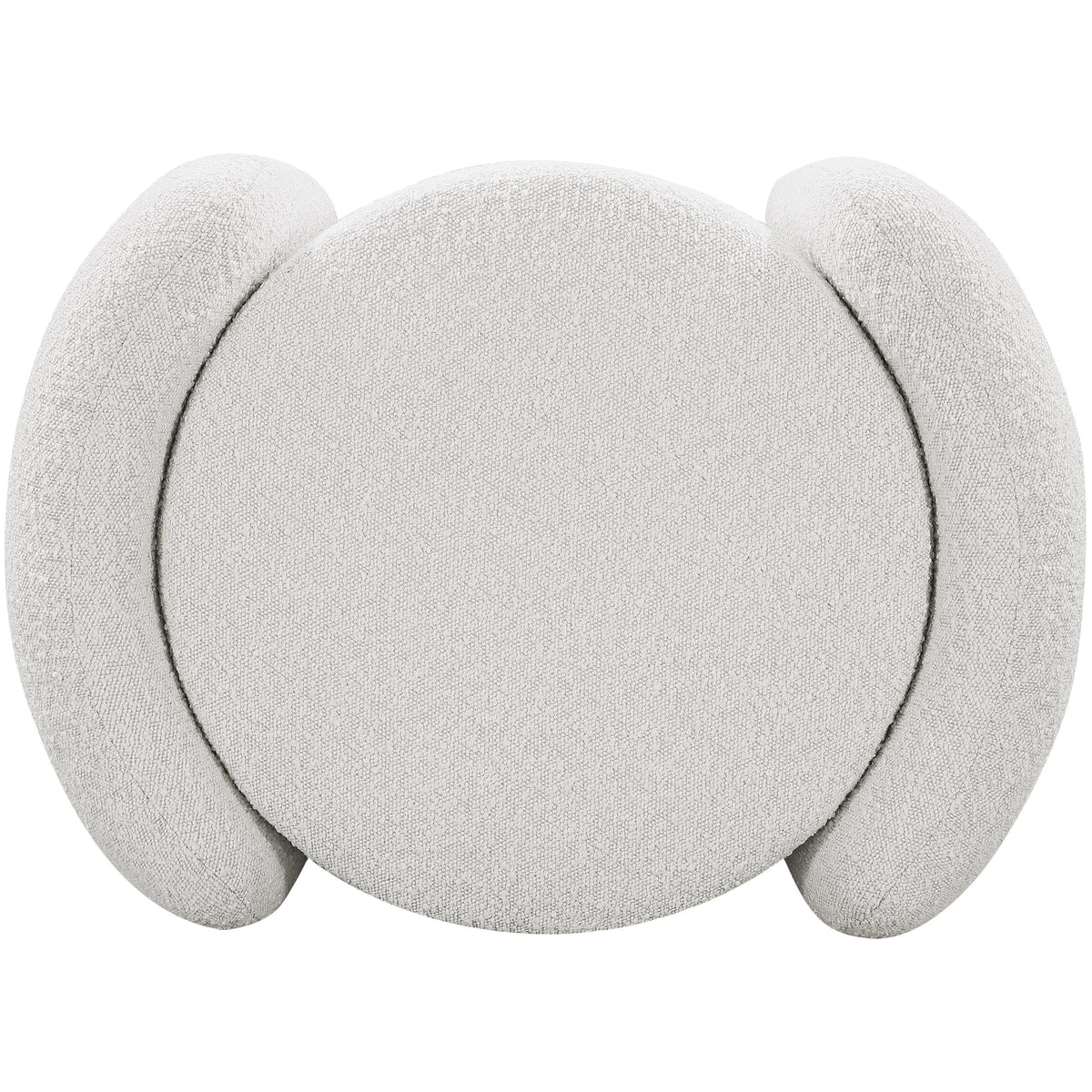 Meridian Horizon Cream Boucle Fabric Ottoman