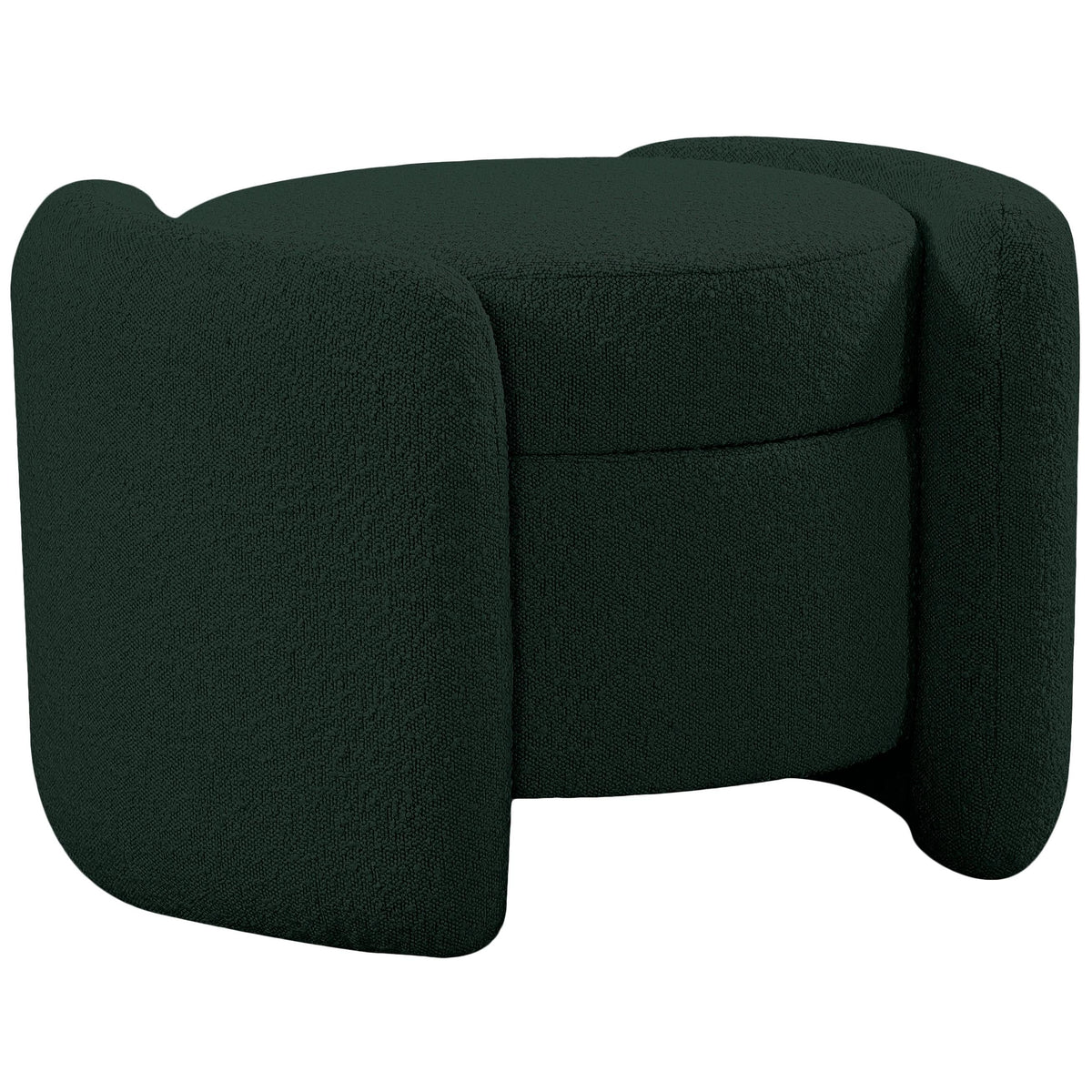Meridian Horizon Green Boucle Fabric Ottoman