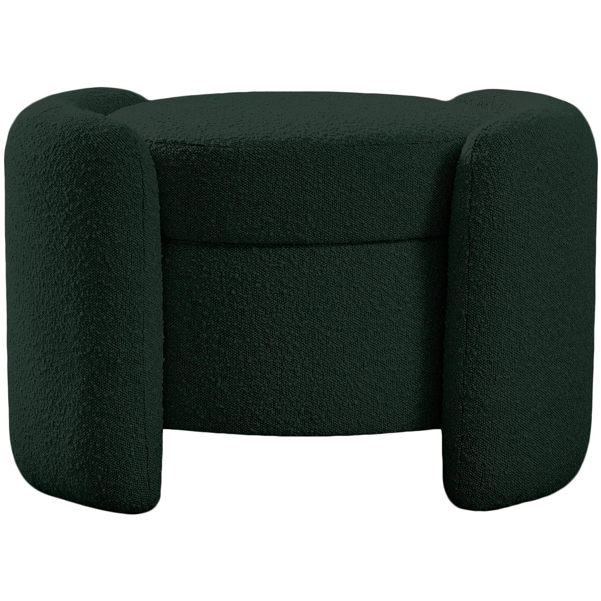 Meridian Horizon Green Boucle Fabric Ottoman