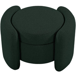 Meridian Horizon Green Boucle Fabric Ottoman