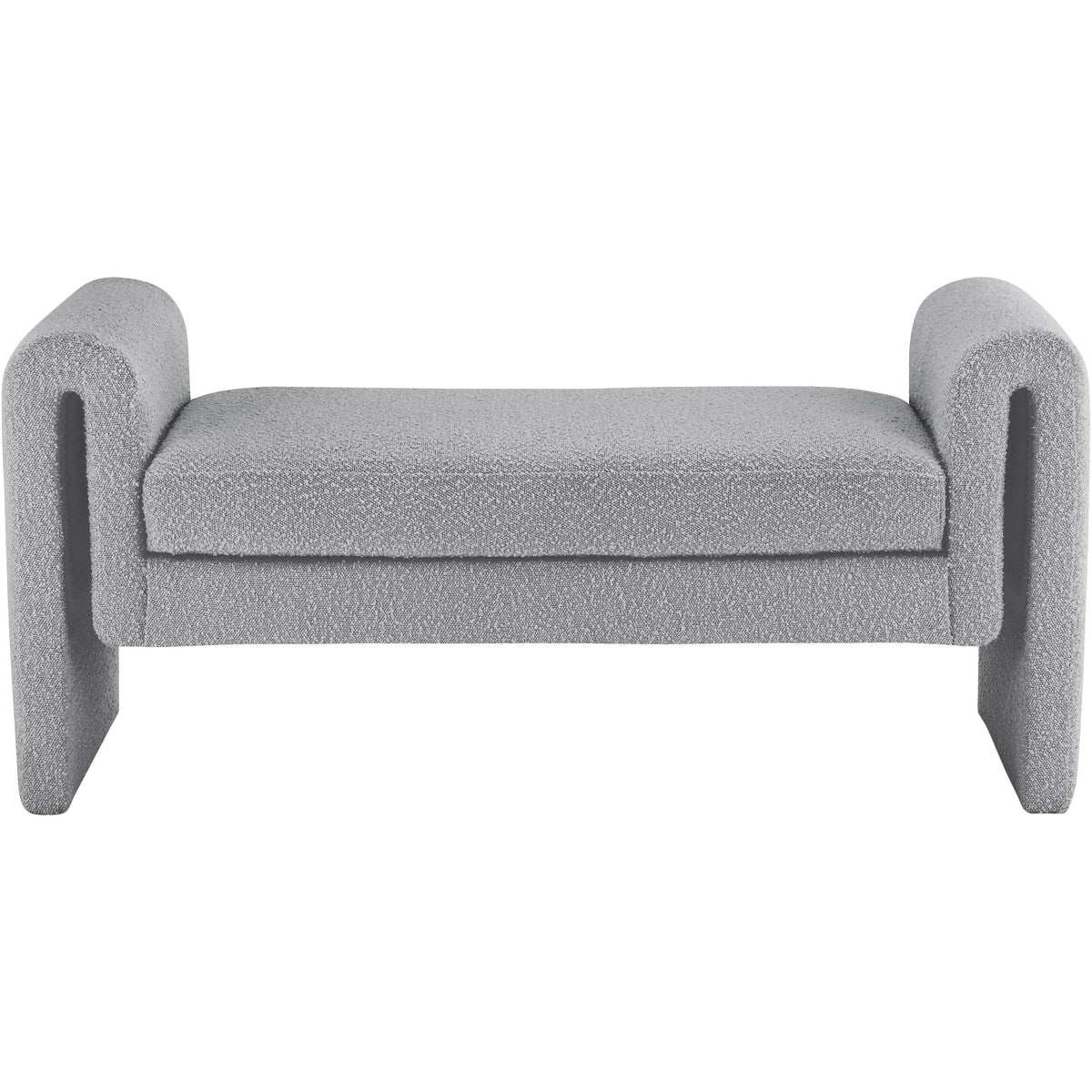 Meridian Stylus Grey Boucle Fabric Bench