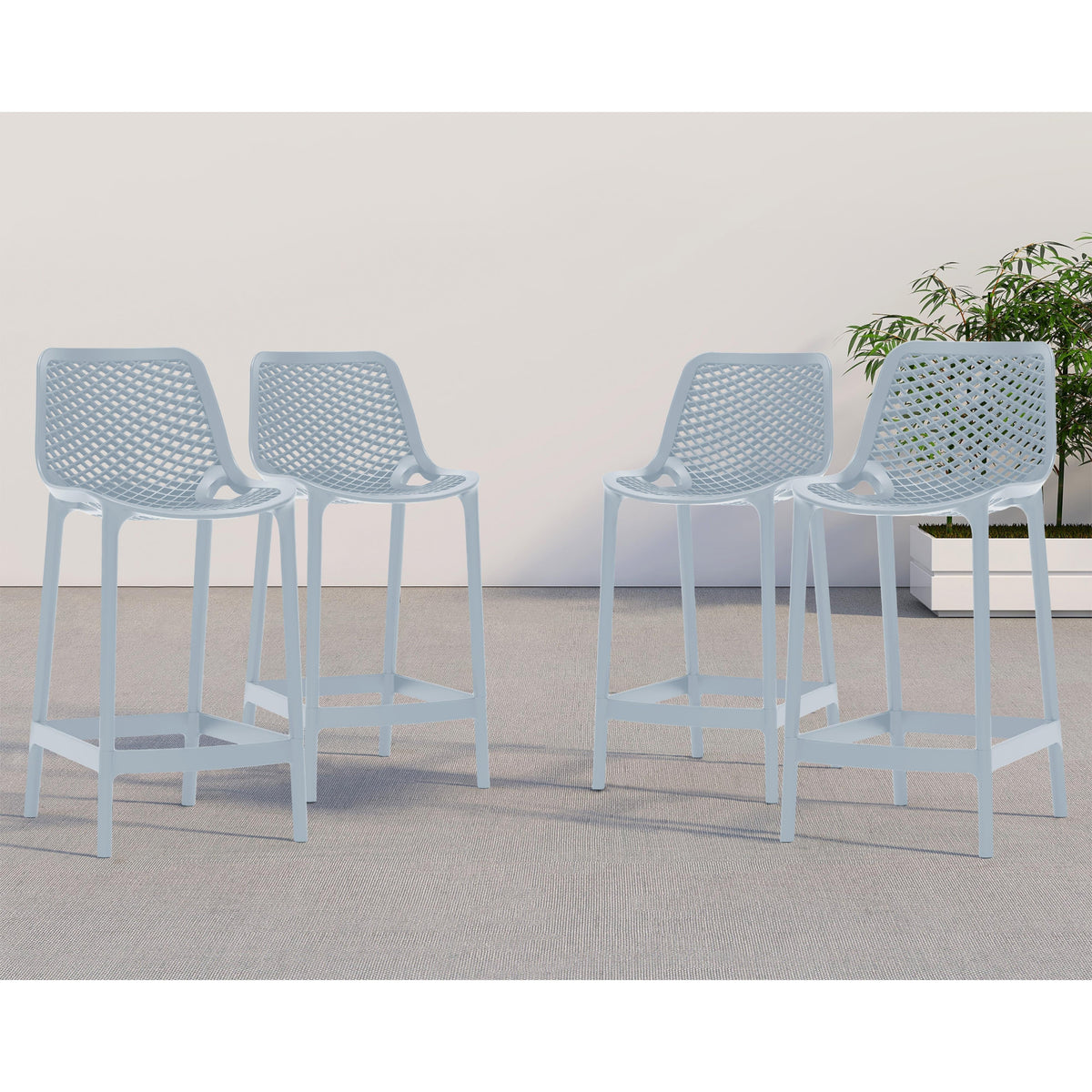 Meridian Mykonos Sky Blue Outdoor Patio Stool