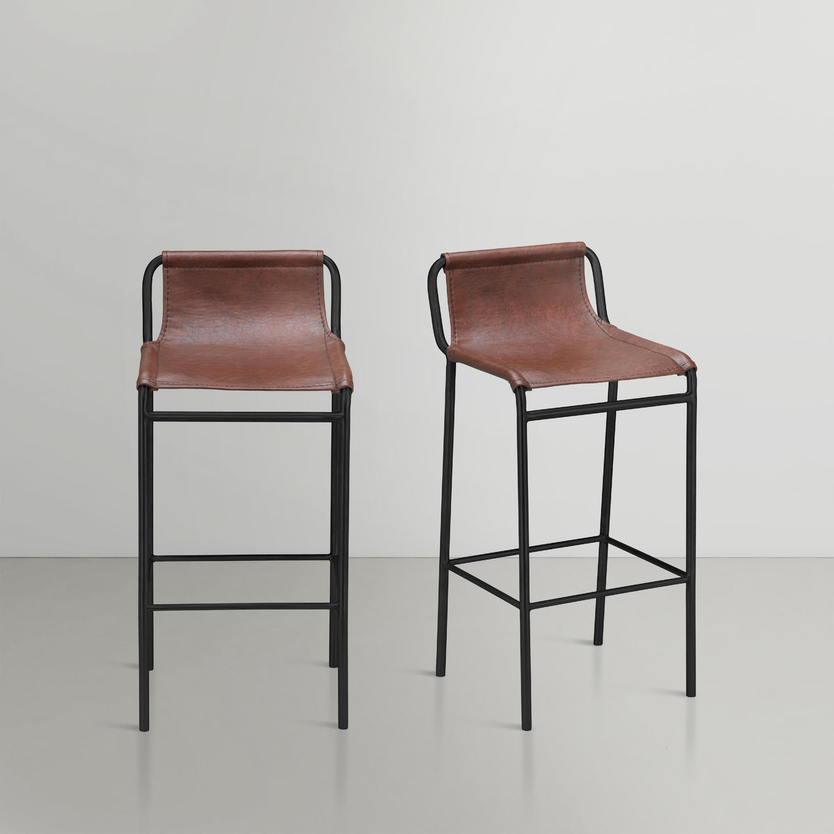 Meridian Dax Brown Vegan Leather Counter Stool