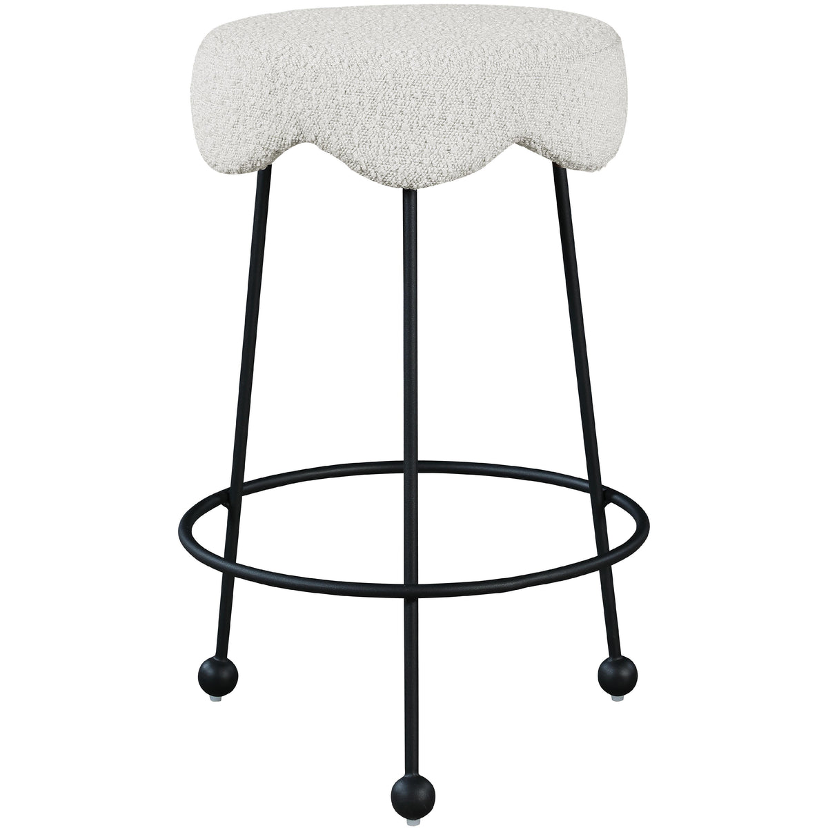 Meridian Fleur Cream Fabric Counter Stool