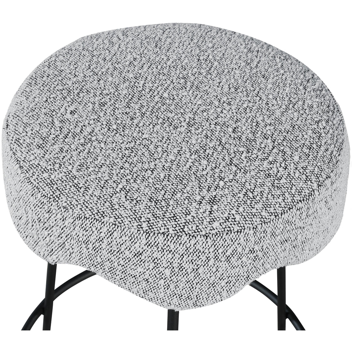 Meridian Fleur Grey Fabric Counter Stool