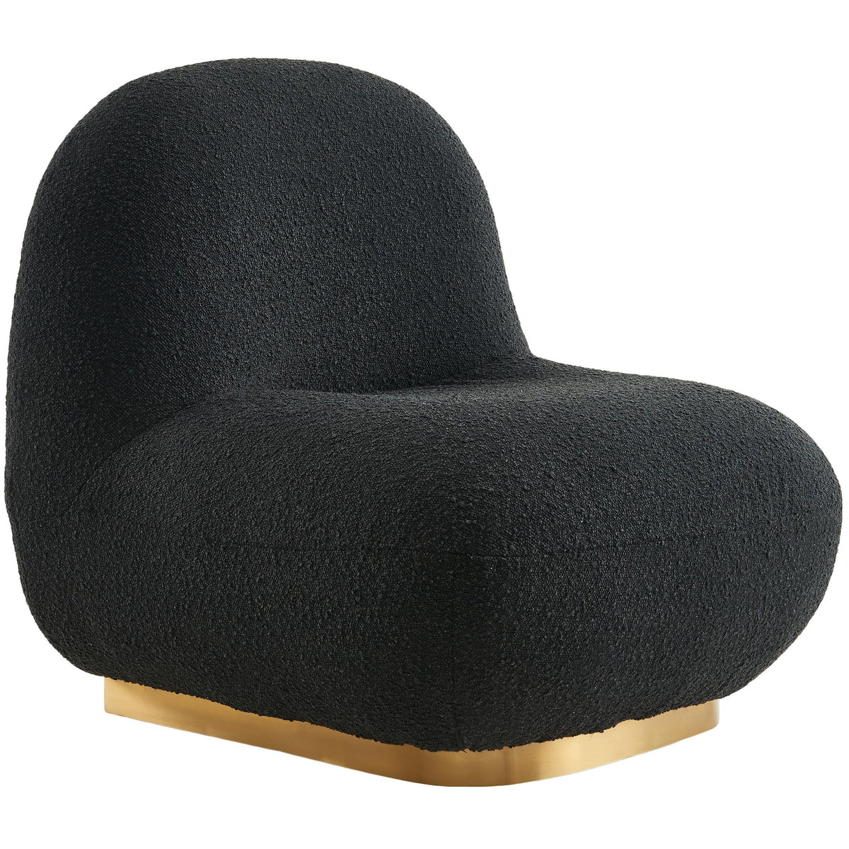 Meridian Liam Black Boucle Fabric Accent Chair